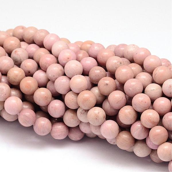 

PandaHall Natural Rhodonite Beads Strands, Round, Light Coral, 10mm, Hole: 1mm, about 41pcs/strand, 15.94 inch Rhodonite Round Red
