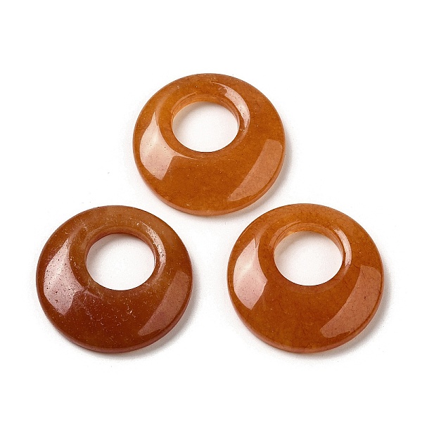

PandaHall Natural Red Aventurine Pendants, Donut/Pi Disc Charms, 27.5~28x4.5~5.5mm Red Aventurine Donut
