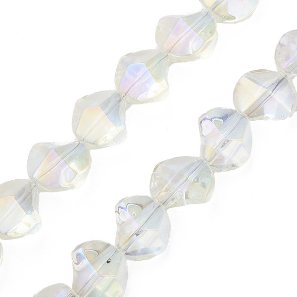 

PandaHall Electroplate Glass Beads Strands, AB Color, Twist, Light Goldenrod Yellow, 13x13.5x9mm, Hole: 1.2mm, about 45Pcs/strand, 23.23...