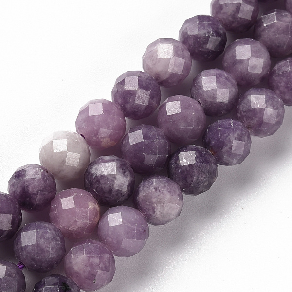 

PandaHall Natural Sugilite Beads Strands, Round, Faceted, 8mm, Hole: 1.2mm, about 48pcs/strand, 14.57 inch(37cm) Natural Gemstone Round