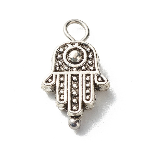 

PandaHall Tibetan Style Alloy Hamsa Hand Beads Pendants, with 304 Stainless Steel Ball Head pins, Antique Silver, 18x10x4mm, Hole: 3.3x2.4mm...