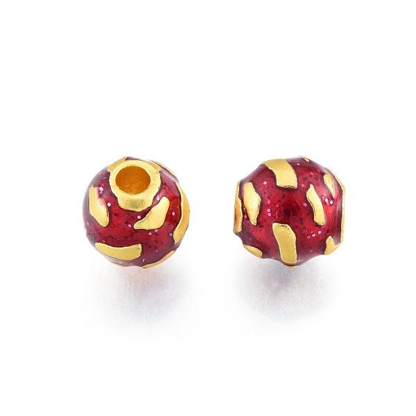 

PandaHall Alloy Enamel Beads, Matte Gold Color, Round, Purple, 10mm, Hole: 3mm Alloy+Enamel Round Purple