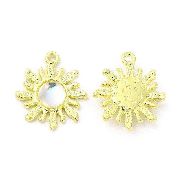 

PandaHall Rack Plating Alloy Pendants, with Clear Glass Beaded, Sun Charms, Cadmium Free & Nickel Free & Lead Free, Light Gold...