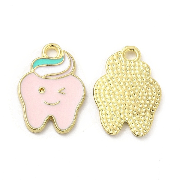 

PandaHall Alloy Enamel Pendants, Tooth Charm, Golden, Pink, 18x13x1.5mm, Hole: 1.8mm Alloy+Enamel Others Pink