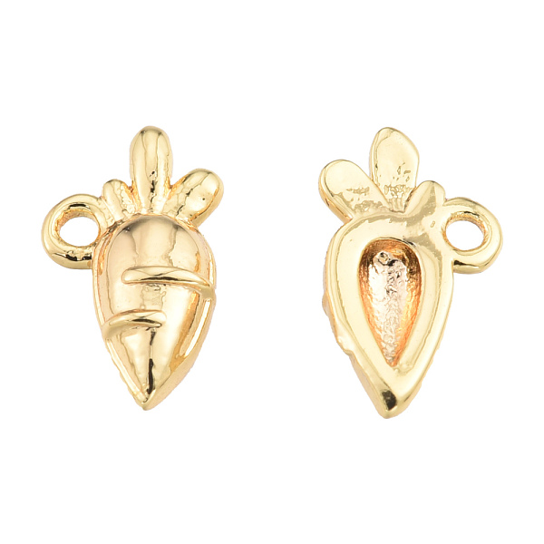 

PandaHall Brass Pendants, Nickel Free, Carrot, Real 18K Gold Plated, 10x5.5x2mm, Hole: 1mm Brass Vegetables