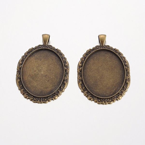 

PandaHall Oval Tibetan Style Alloy Big Pendant Cabochon Settings, Lead Free & Nickel Free & Cadmium Free, Antique Bronze, Tray: 40x30mm...