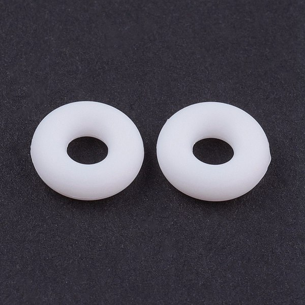 

PandaHall Silicone Beads, DIY Bracelet Making, Donut, White, 8x2mm, Hole: 3mm Silicone Donut White