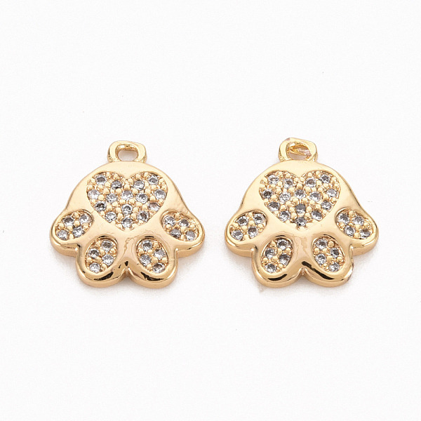

PandaHall Brass Micro Pave Clear Cubic Zirconia Charms, Nickel Free, Paw Print, Real 18K Gold Plated, 13x12x2mm, Hole: 1.4mm Brass+Cubic...