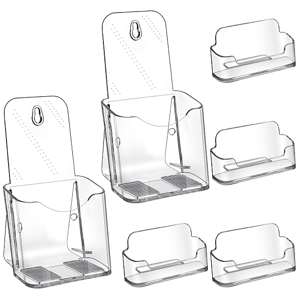 

PandaHall Globleland 2Pcs 1 Layer Transparent Acrylic Wall Mounted Brochure Stand Rack, Literature Holders for Magazine Paper Pamphlet Menu..., Clear