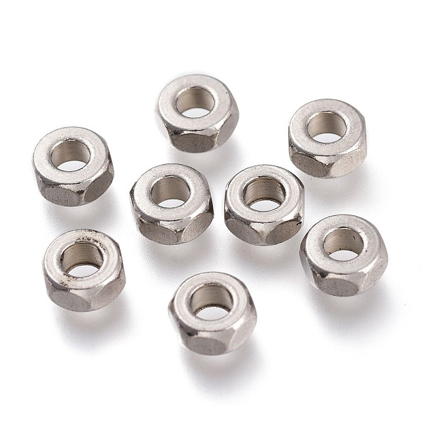 

PandaHall 202 Stainless Steel Beads, Rondelle, Faceted, Stainless Steel Color, 6x3mm, Hole: 3mm 202 Stainless Steel Rondelle