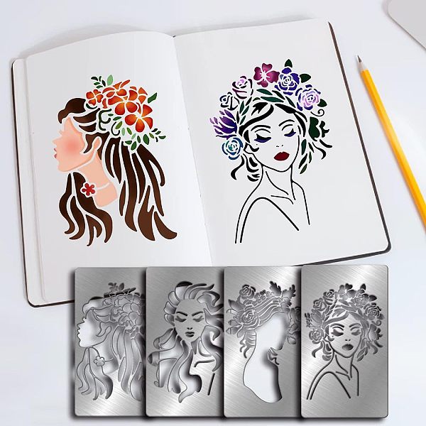 

PandaHall Fingerinspire 4Pcs 4 Style Custom 304 Stainless Steel Cutting Dies Stencils, for DIY Scrapbooking/Photo Album, Decorative...