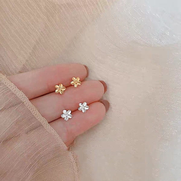 

PandaHall Alloy Earrings for Women, with 925 Sterling Silver Pin, Flower, 10mm Alloy Flower
