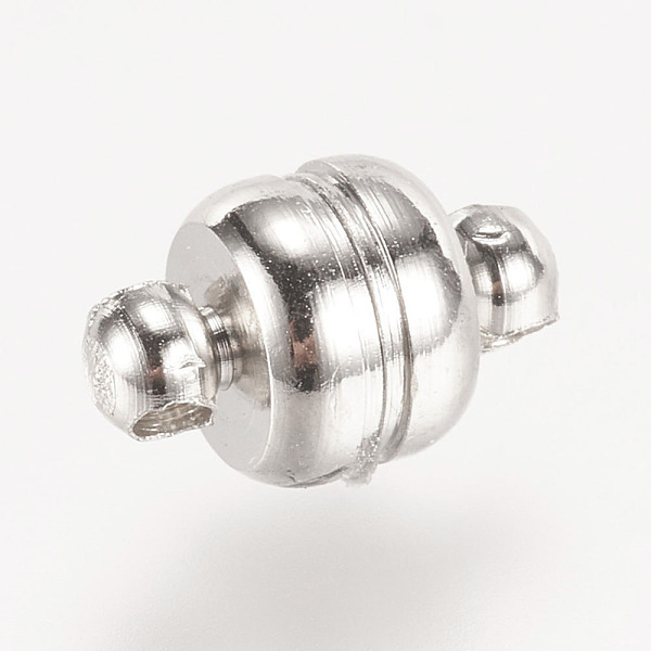 

PandaHall Brass Magnetic Clasps with Loops, Oval, Cadmium Free & Nickel Free & Lead Free, Platinum, 11x7mm, Hole: 1.5mm Brass Oval