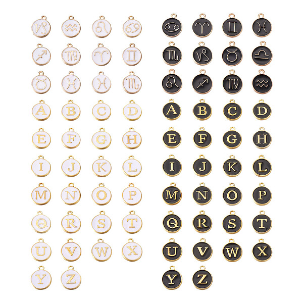 

PandaHall Cheriswelry Alloy Enamel Pendants, Enamelled Sequins, Flat Round with Letter and Twelve Constellations, Lead Free & Cadmium Free..., Multicolor