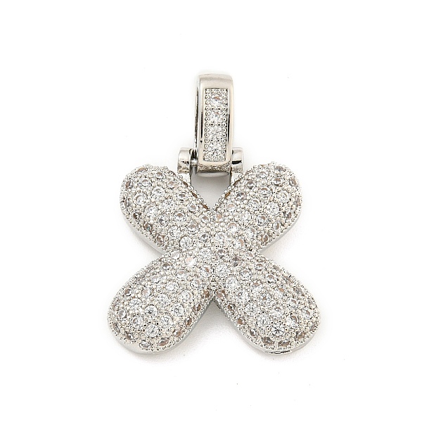 Pendenti in ottone con pavé di micro zirconi cubici trasparenti