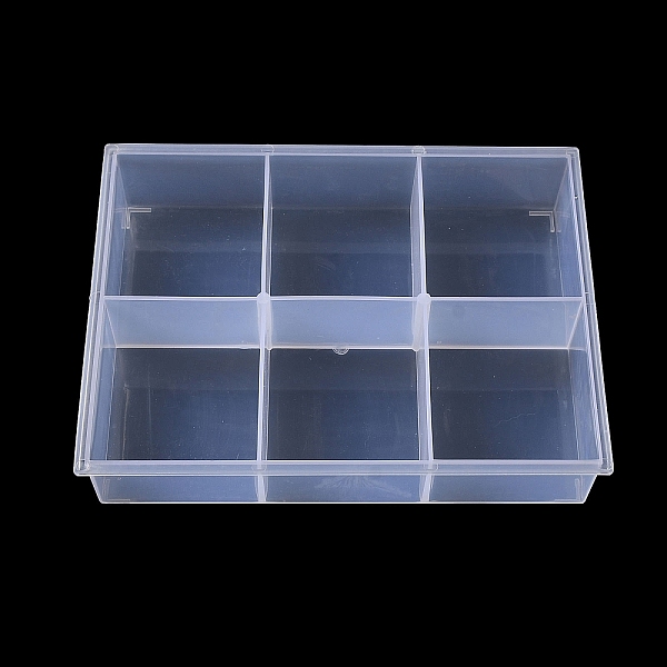 

PandaHall 6 Grids Transparent Plastic Jewelry Trays, Rectangle Desktop Organizer Case with No Cover, for Earrings, Rings, Bracelets, Small..., White