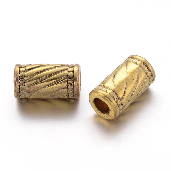 

PandaHall Tibetan Style Alloy Beads, Lead Free and Cadmium Free, Column, Antique Golden Color, Size: about 6mm in diameter, 11mm long, hole...