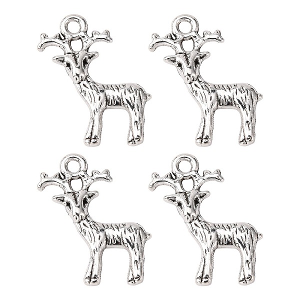 

PandaHall Tibetan Style Alloy Pendant, Christmas Reindeer/Stag, Antique Silver, Lead Free and Cadmium Free, 23.5mm long, 19mm wide, 2.5mm...
