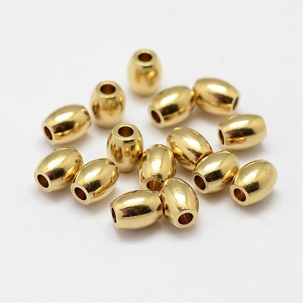 

PandaHall Brass Beads, Oval, Nickel Free, Raw(Unplated), 6x5mm, Hole: 2mm Brass Oval