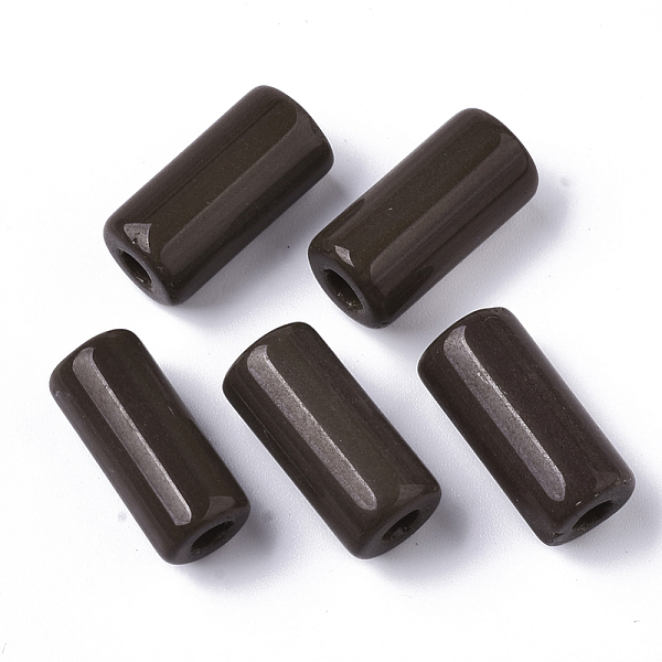 

PandaHall Opaque Glass Bugle Beads, Column, Round Hole, Coffee, 23~24x11~12mm, Hole: 4mm, about 85pcs/bag Glass Brown