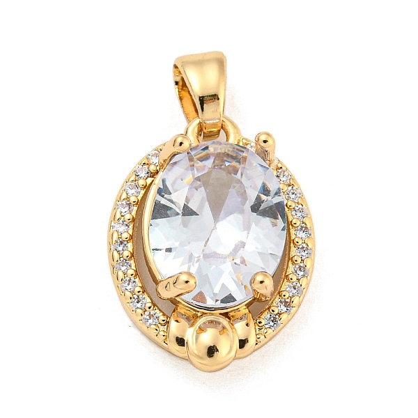 

PandaHall Brass Micro Pave Clear Cubic Zirconia Pendants, with Glass, Oval, Clear, 16x12x6mm, Hole: 4.5x2.5mm Brass+Cubic Zirconia Oval...
