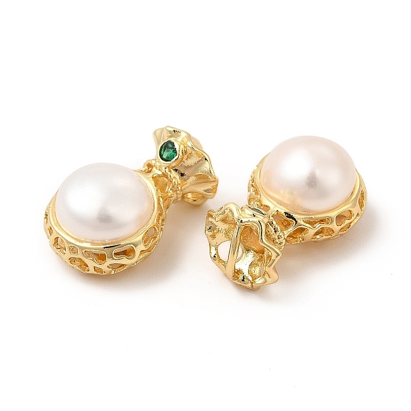 

PandaHall Natural Pearl Pendants, Money Bag Charms, with Brass Pave Green Cubic Zirconia, Real 14K Gold Plated, 19x11x9.5mm, Hole: 2mm Pearl...