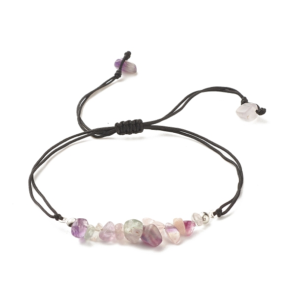 

PandaHall Natural Fluorite Chips Braided Bead Bracelet, Gemstone Adjustable Bracelet for Women, Inner Diameter: 5/8~3-5/8 inch(1.6~9.3cm)...