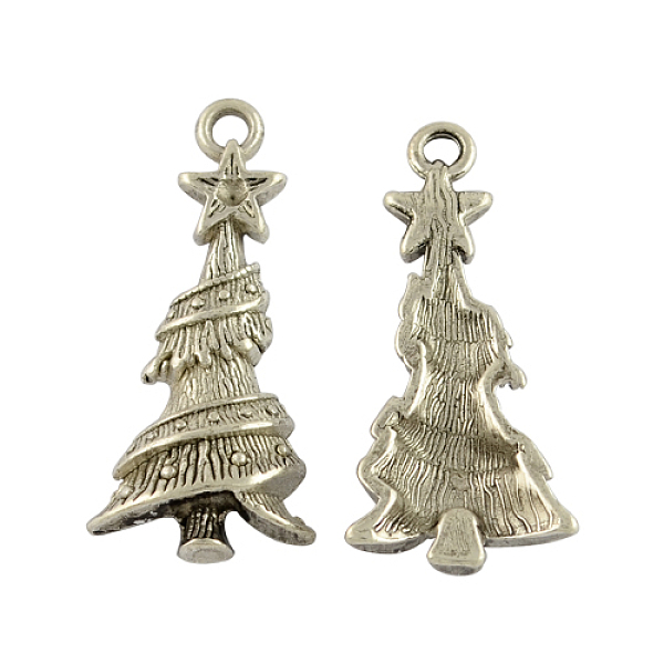 

PandaHall Tibetan Style Alloy Pendants, Cadmium Free & Nickel Free & Lead Free, Christmas Tree, Antique Silver, 30x14x5mm, Hole: 2mm Alloy...