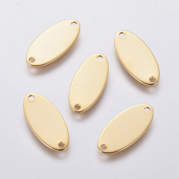

PandaHall 201 Stainless Steel Links connectors, Oval, Golden, 17x8x0.8mm, Hole: 1.4mm 201 Stainless Steel Oval