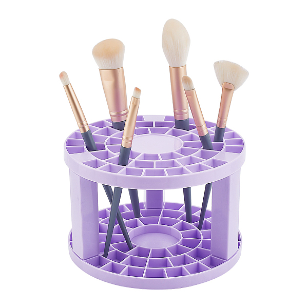 PandaHall Plastic Cosmetic Brush Storage Stands, for Makeup Brush Holder, Column, Dark Violet, 14.3x9.3cm Plastic Column