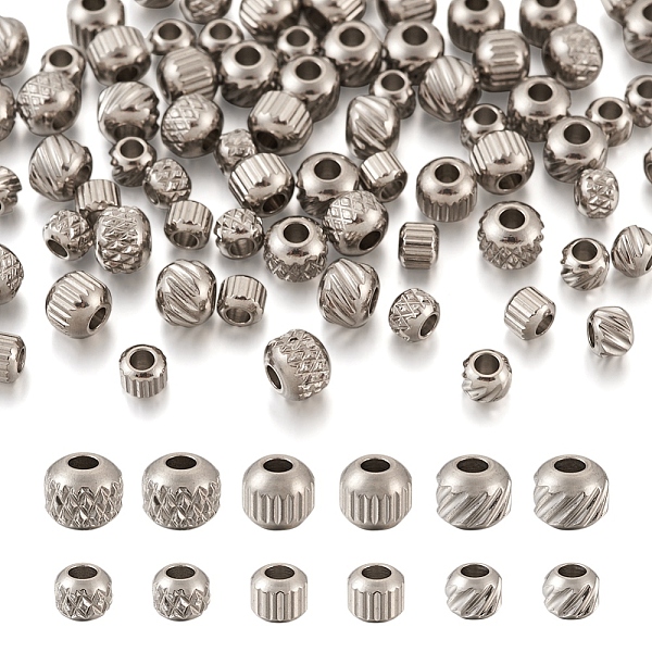 

PandaHall Mega Pet 120Pcs 6 Style 303 Stainless Steel Spacer Beads, Column, Stainless Steel Color, 2.5~3.5x3~4mm, Hole: 1.5mm, 20pcs/style...