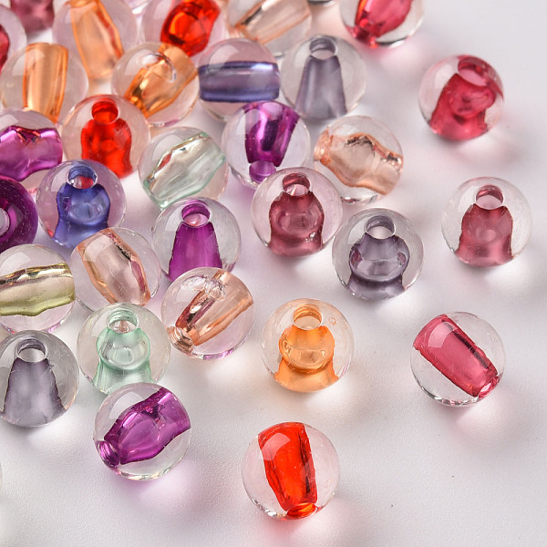 

PandaHall Transparent Acrylic Beads, Round, Mixed Color, 8x7mm, Hole: 2mm, about 1745pcs/500g Acrylic Round Multicolor