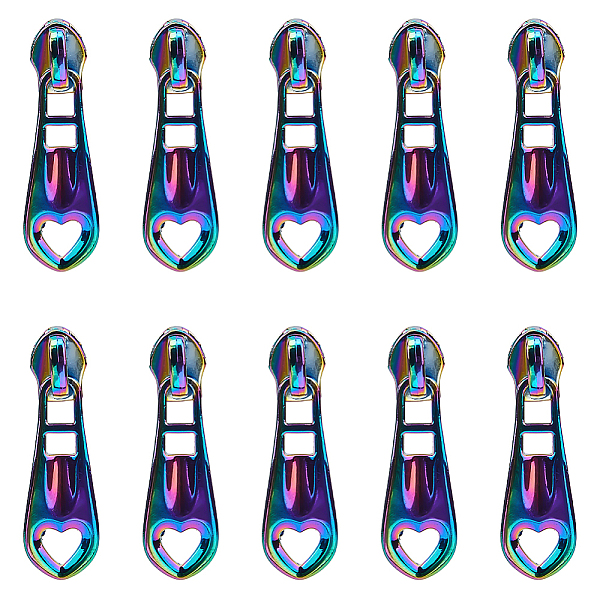 

PandaHall GORGECRAFT 1 Box 14Pcs Rainbow Heart Shaped Zipper Pulls Replacement Metal Zipper Sliders Alloy Zipper Pulls Tabs Zipper Repair...