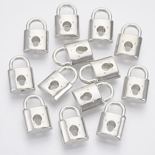 

PandaHall Plating ABS Plastic Pendants, Lock, Platinum, 16x10x5mm, Hole: 5x5mm ABS Plastic Lock