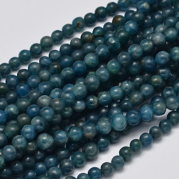 

PandaHall Round Natural Apatite Beads Strands, Grade AB+, 4mm, Hole: 1mm, about 100pcs/strand, 15.7 inch Apatite Round