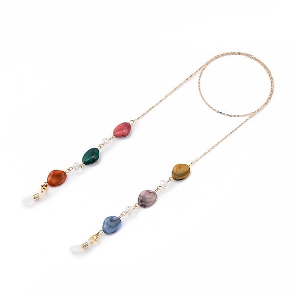 

PandaHall Eyeglasses Chains, Neck Strap for Eyeglasses, with Brass Cable Chains, Nuggets Acrylic Beads, Glass Beads, 304 Stainless Steel...