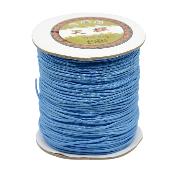 

PandaHall Nylon Thread, Round, Chinese Knotting Cord, Beading String, for Bracelet Making, Steel Blue, 1.5mm, about 140yards/roll Nylon Blue