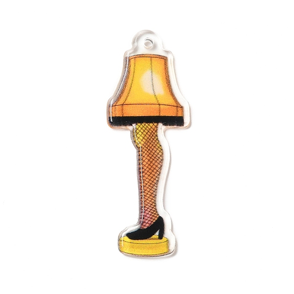 

PandaHall Acrylic Pendants, Light, Gold, 49.5x17x2mm, Hole: 1.8mm Acrylic Body Gold