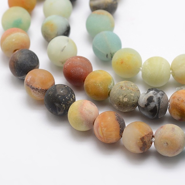 

PandaHall Frosted Natural Flower Amazonite Bead Strands, Round, 10mm, Hole: 2.5mm, about 40pcs/strand, 14.56 inch Flower Amazonite Round