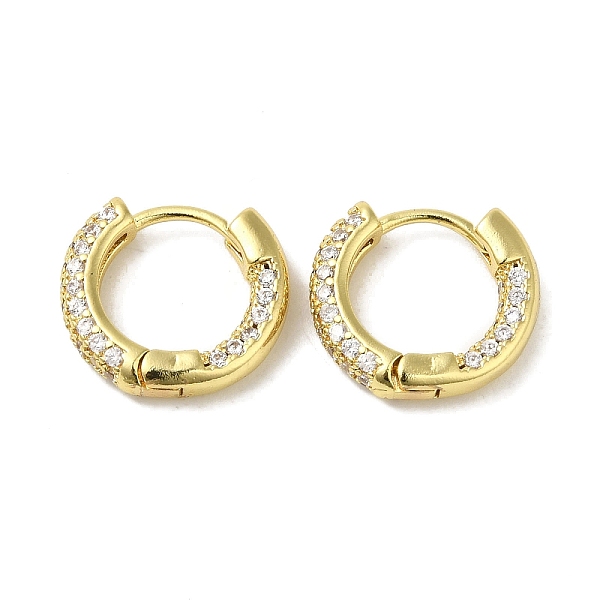 

PandaHall Rack Plating Brass Micro Pave Clear Cubic Zirconia Huggie Hoop Earrings for Women, Real 18K Gold Plated, 15x3.5mm Cubic Zirconia...