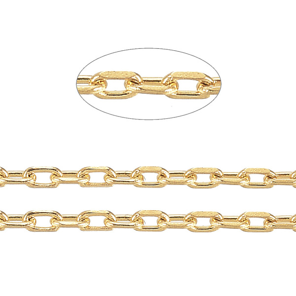 

PandaHall 3.28 Feet Ion Plating(IP) 304 Stainless Steel Cable Chains, Diamond Cut Chains, Soldered, Faceted, Oval, Golden, 1.5x1x0.5mm 304...