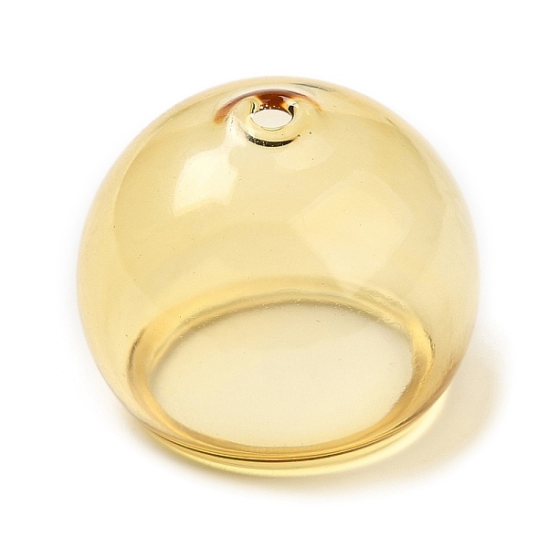 

PandaHall Transparent Glass Bead Cone, for Wind Chimes Making, Half Round, Goldenrod, 20x17mm, Hole: 1.6mm, Inner Diameter: 12.4mm Glass..., Gold