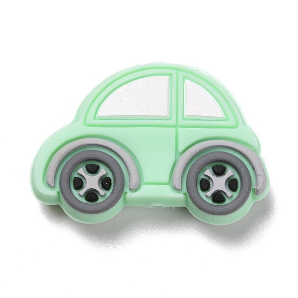 

PandaHall Silicone Focal Beads, Car, Pale Green, 21.5x32x8mm, Hole: 2.5mm Silicone Vehicle