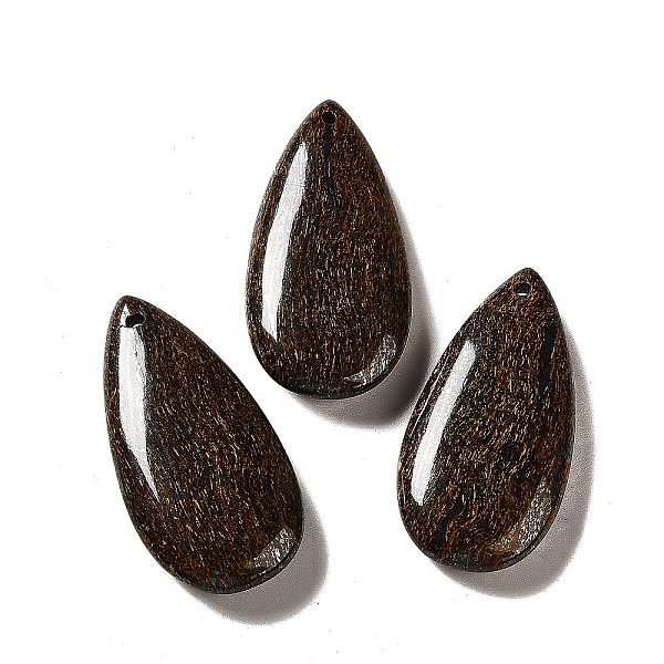 

PandaHall Natural Bronzite Pendants, Teardrop Charm, 39~39.5x19~19.5x6.5~7mm, Hole: 1.2mm Bronzite Teardrop