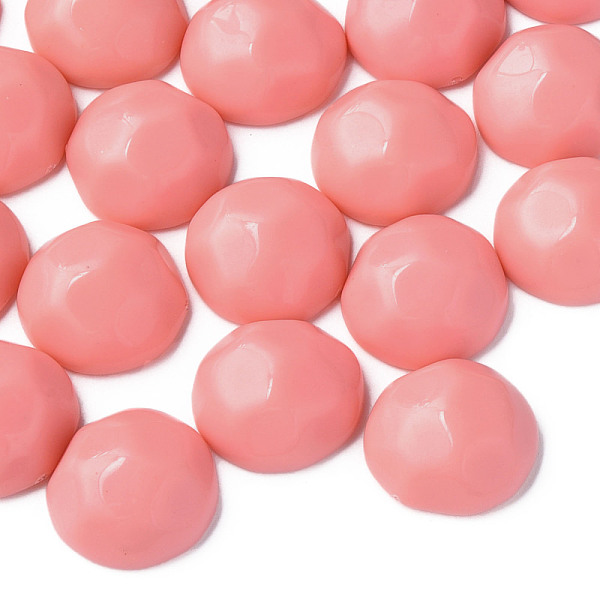 

PandaHall Opaque Acrylic Cabochons, Faceted, Half Round, Light Coral, 23x22x11mm, about 140pcs/500g Acrylic Half Round Red