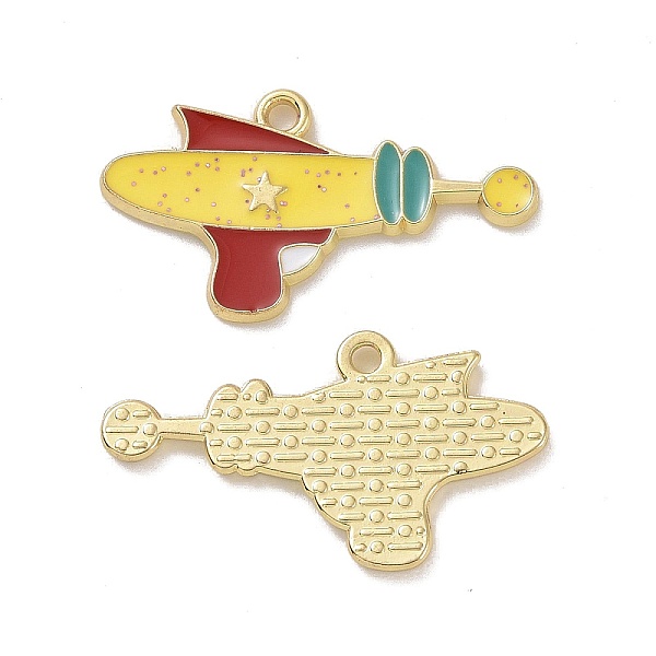 

PandaHall Christmas Theme Rack Plating Alloy Enamel Pendants, with Glitter Powder, Light Gold Tone Bubble Gun Charms, Yellow...
