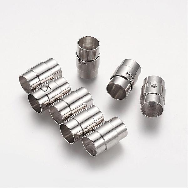 

PandaHall Brass Locking Tube Magnetic Clasps, Column, Platinum, 19x12mm, Hole: 10mm Brass Column