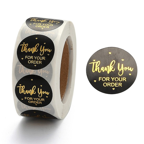 

PandaHall 1 Inch Thank You Adhesive Label Stickers, Decorative Sealing Stickers, for Christmas Gifts, Wedding, Party, Black, 25mm, about...