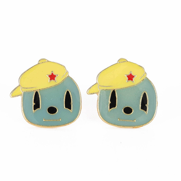 

PandaHall Cartoon Face Enamel Pin, Alloy Brooch for Backpack Clothes, Cadmium Free & Lead Free, Light Gold, Medium Aquamarine...