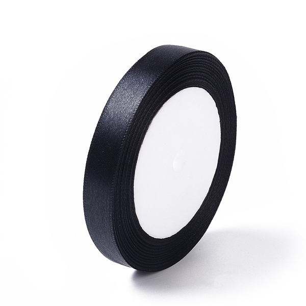 

PandaHall Single Face Satin Ribbon, Polyester Ribbon, Black, about 1/2 inch(12mm) wide, 25yards/roll(22.86m/roll), 250yards/group...